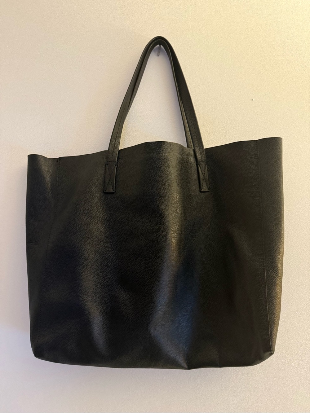 J. Crew Black Leather Tote Bag